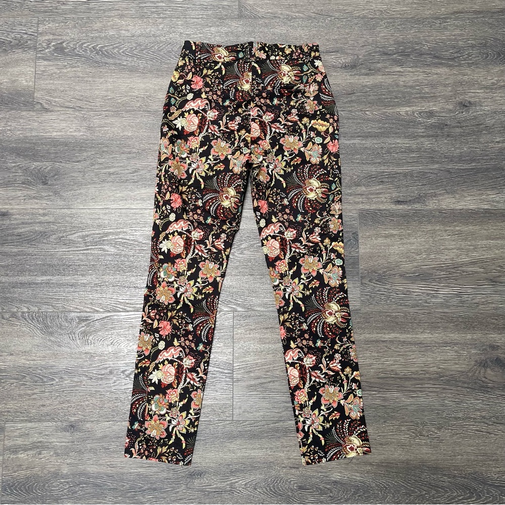 H&M Cigarrette Trousers Floral Patterned Pants Size 4 - Picture 7 of 7